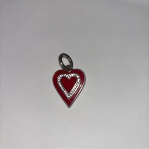 Brighton Love Cherish Heart-Shaped Red and Silver Amulet Charm.